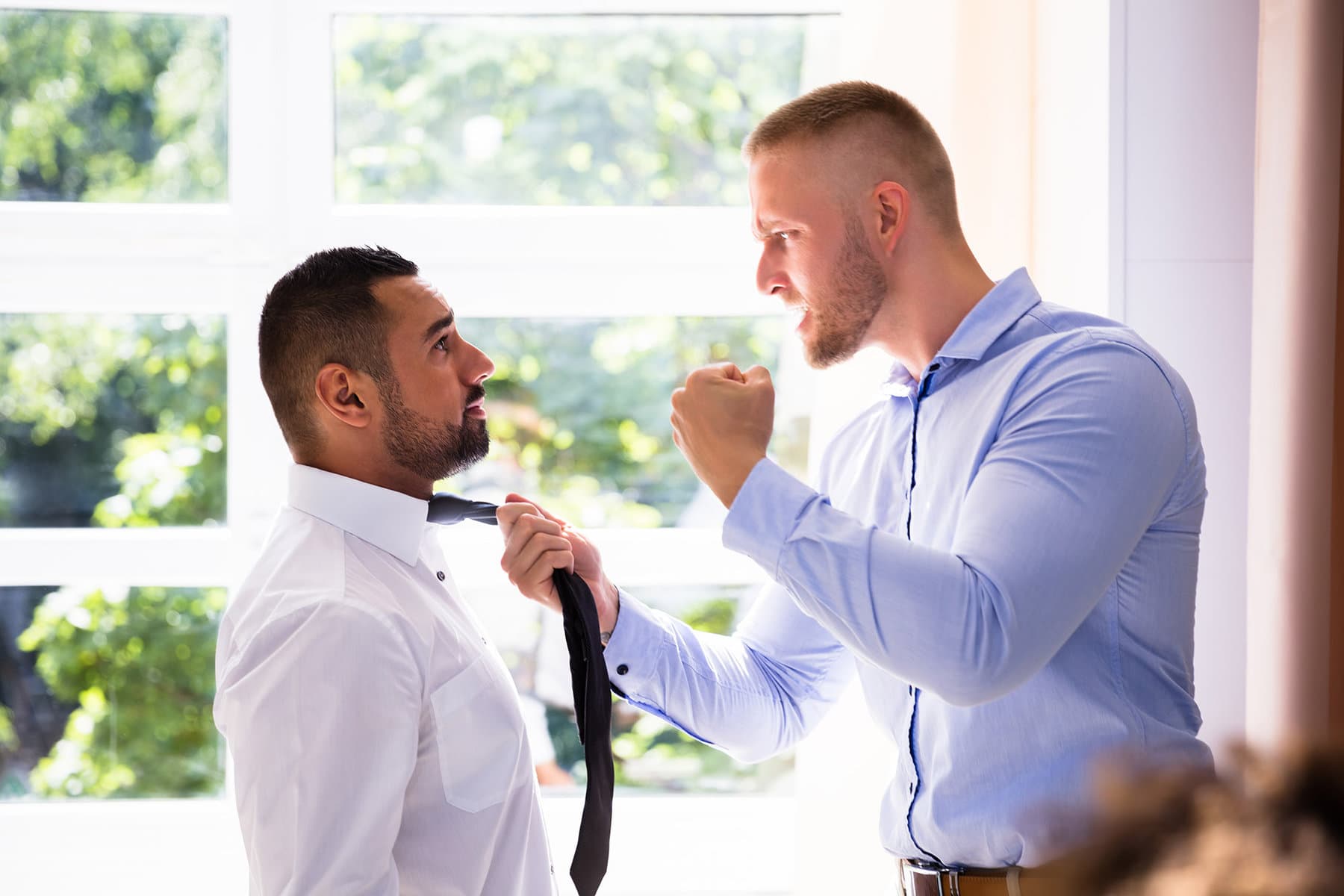 Image of Angry Young Businessman Fighting With His Coworker. Being a victim of battery or assault can be a traumatic experience, leaving you physically injured and emotionally scarred. Navigating the legal process to seek justice and compensation can be overwhelming and confusing. When you're dealing with the physical and emotional aftermath of an assault or battery, the last thing you need is the added stress of trying to understand complex legal procedures and fight for your rights alone. R & G Personal Injury Lawyers are here to support you. As experienced battery and assault injury lawyers, we specialize in helping victims like you get the justice and compensation they deserve. Our dedicated team will guide you through every step of the legal process, from gathering evidence to fighting for your rights in court. With R & G Personal Injury Lawyers by your side, you can focus on healing while we fight for your justice!